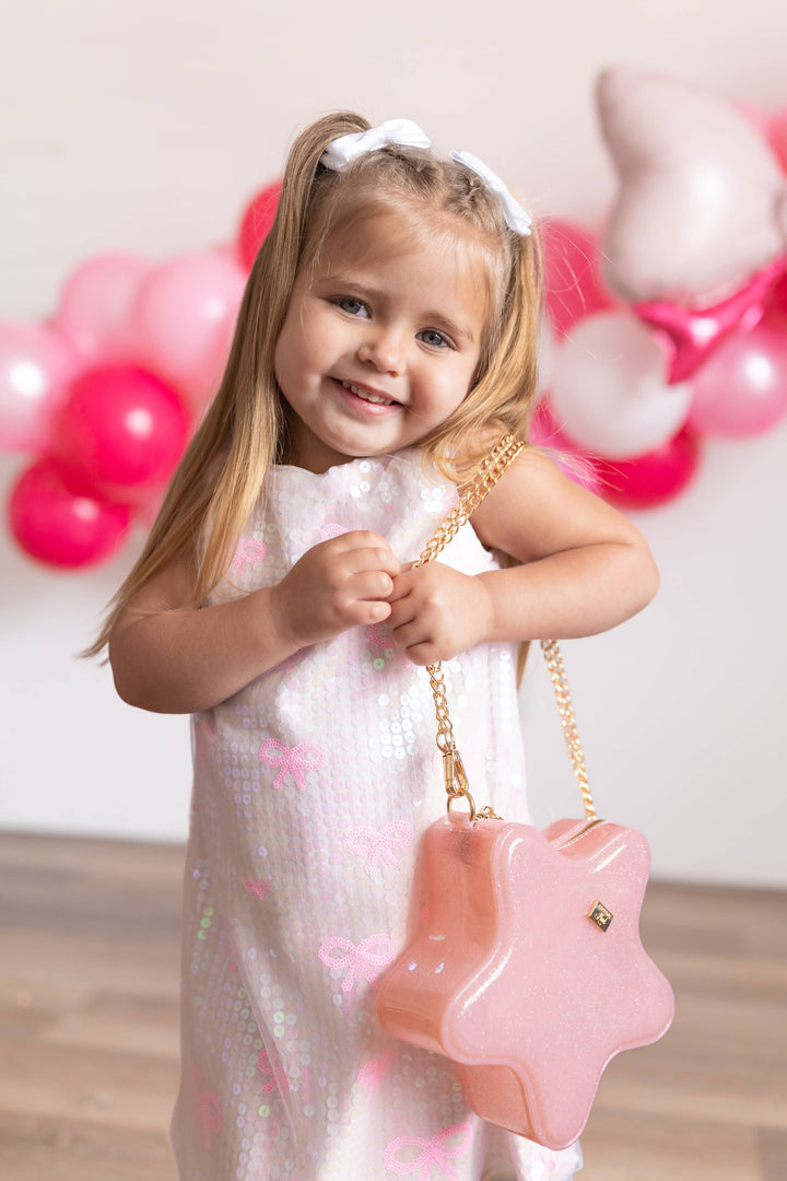 Carrying Kind - Taylor Purse: Jelly Star Purse: Light Pink Sparkle