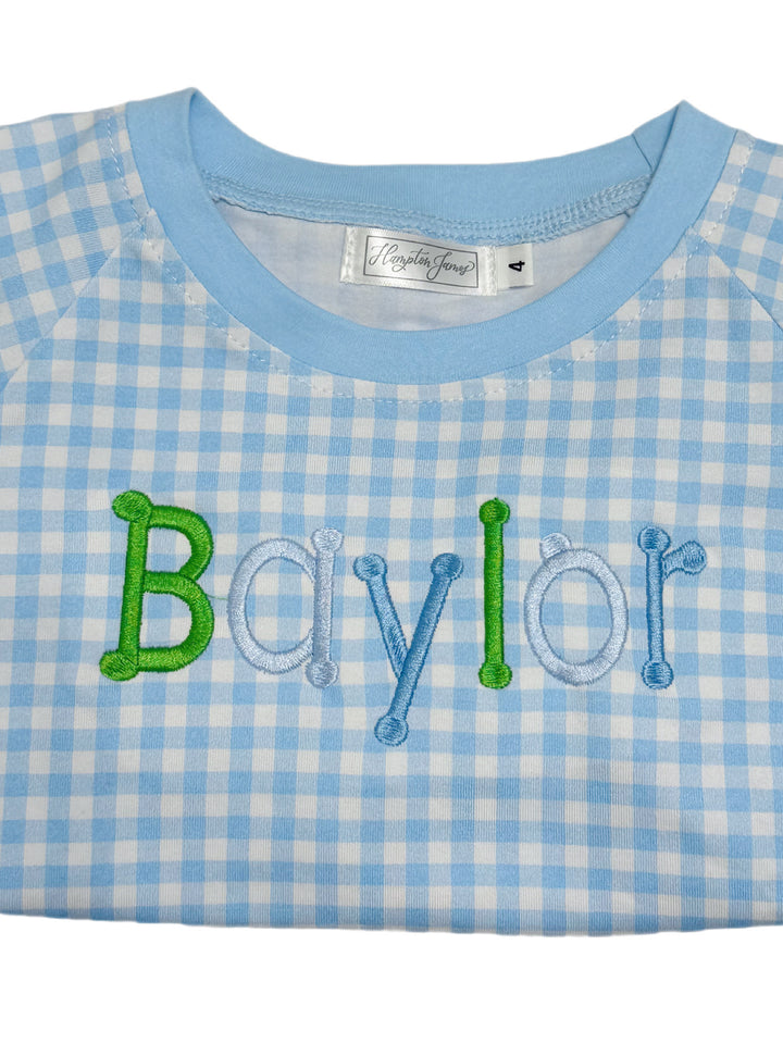 Everyday LS Blue Gingham Lightweight Sweatshirt