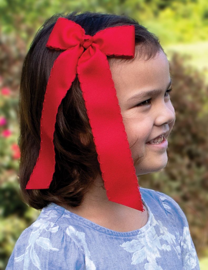 Wee Ones: King Grosgrain Bowtie with Moonstitch Edge, Knot Wrap and Streamer Tails