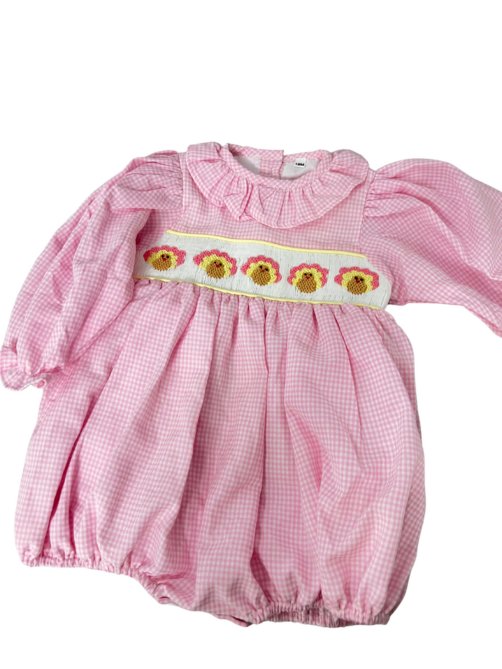 Turkey Smock Pink Gingham Bubble