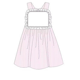 Hampton Light Pink Seersucker Ruffle Button Dress