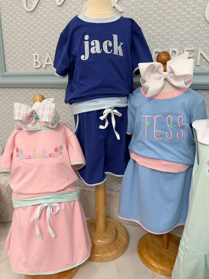 Little Rally Skort Set - Pink/Mint