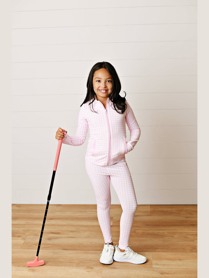 Swoon: Pink Gingham Active Jacket