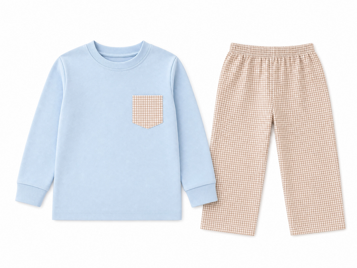 Everyday LS Blue Pocket Pant Set