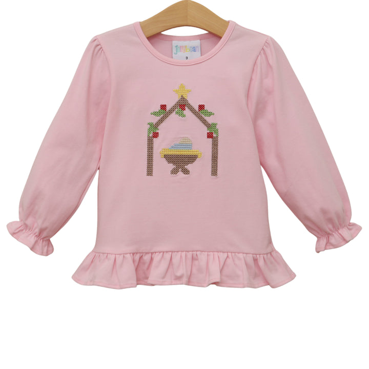 Away In a Manger Ruffle Top