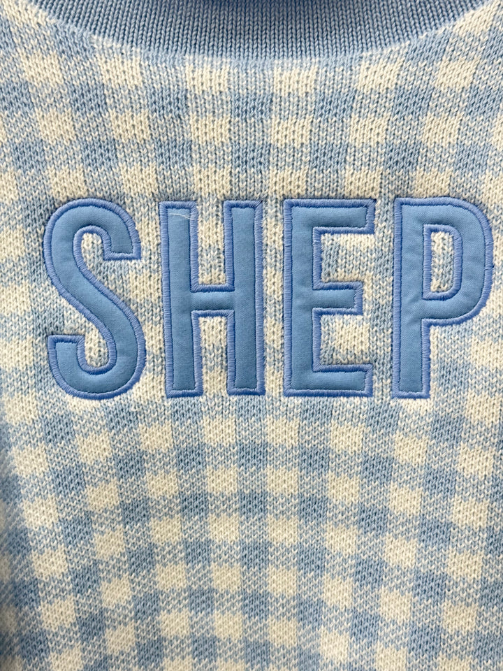 Hampton James Signature Rollneck Sweater - Blue Gingham (Fits TTS)
