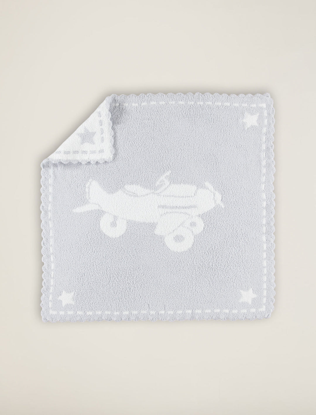 CozyChic® Scalloped Receiving Blanket: Airplane
