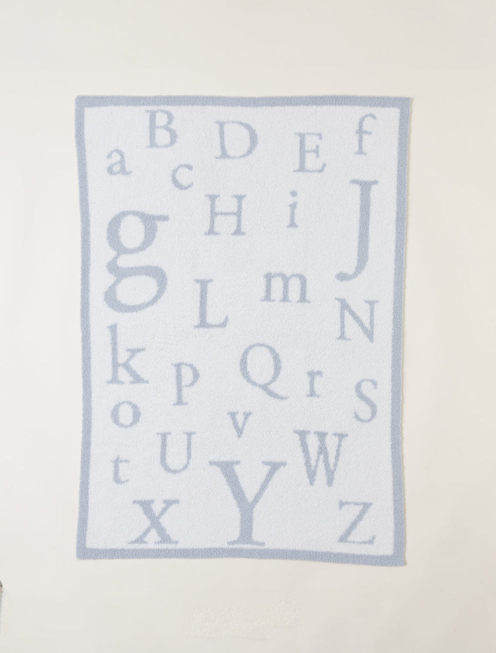 Barefoot Dreams - CozyChic® ABC Blanket - Blue - Hampton James Clothing - detail view