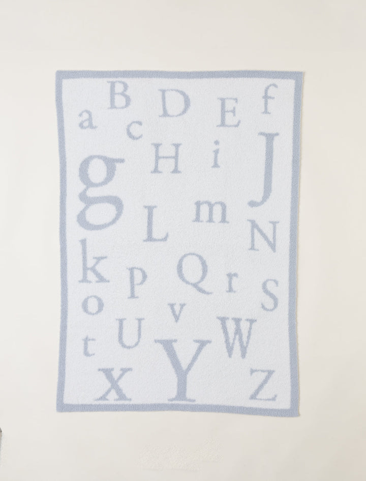 Barefoot Dreams - CozyChic® ABC Blanket - Blue - Hampton James Clothing - detail view