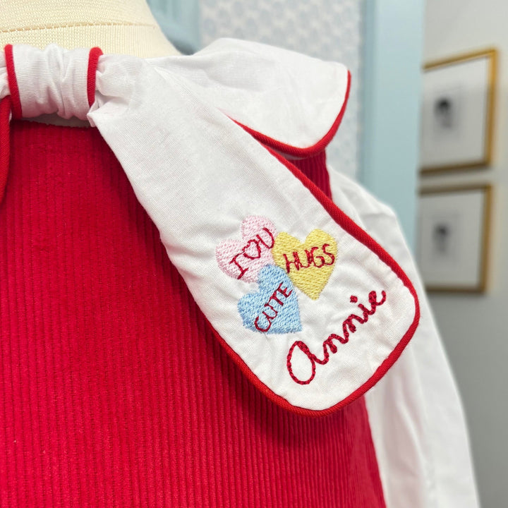 Christmas Red Corduroy Dress (Two Pieces)