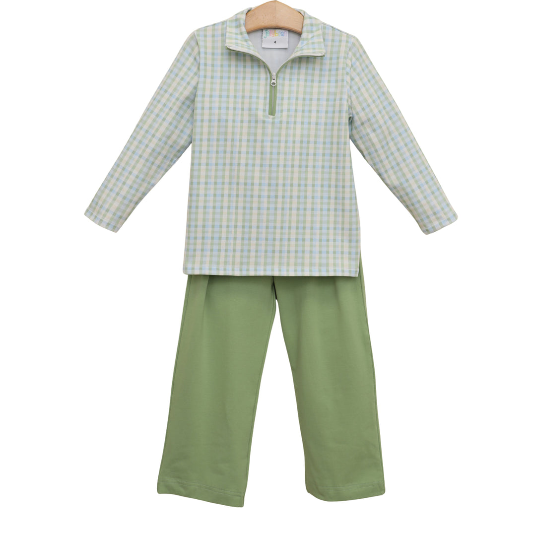 Basin Plaid Evan Pullover Pants Set