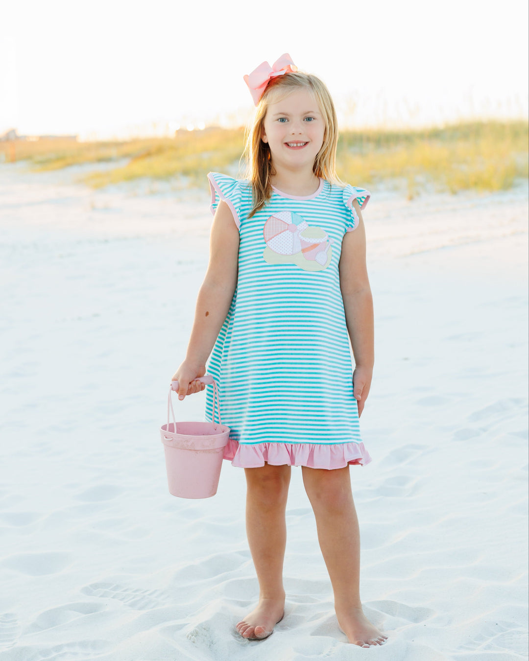 Beach Days Flutter Dress - Hampton James Clothing - detail view
