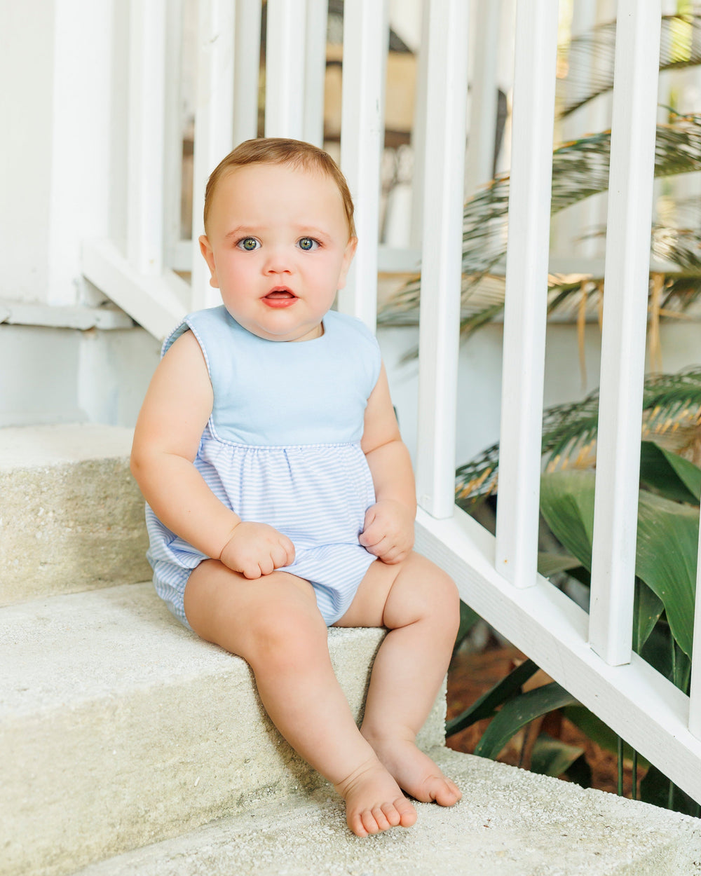 Beau Bubble- Light Blue and Blue Stripe - Hampton James Clothing - detail view