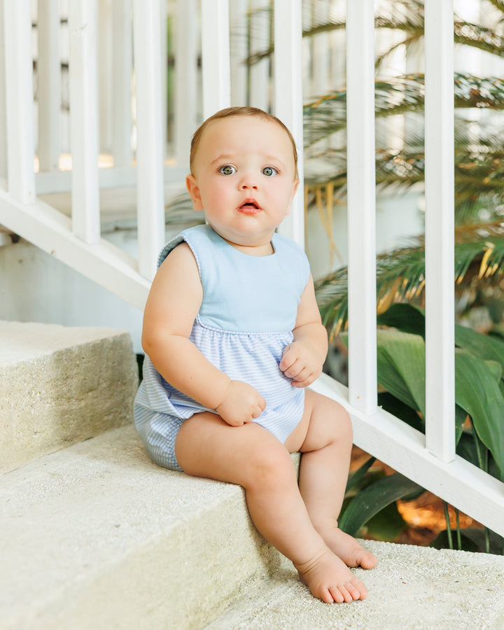 Beau Bubble- Light Blue and Blue Stripe - Hampton James Clothing - back view
