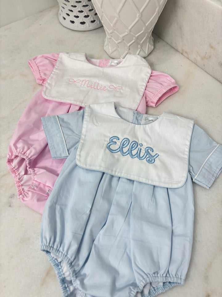 Hampton Light Blue Trim Bib Bubble