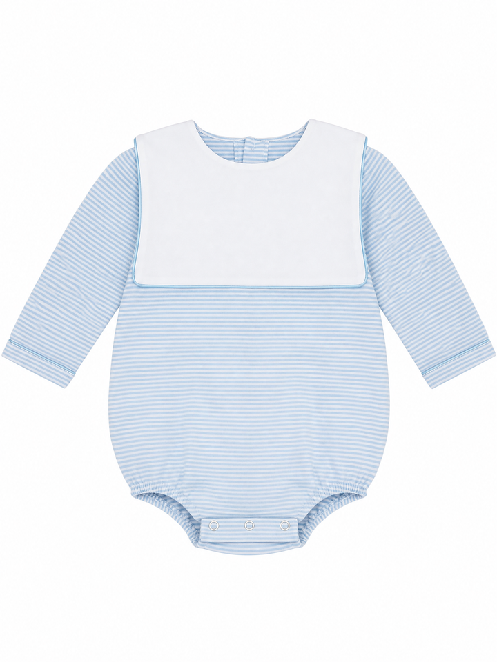 Light Blue Stripe Pumpkin Bib Bubble