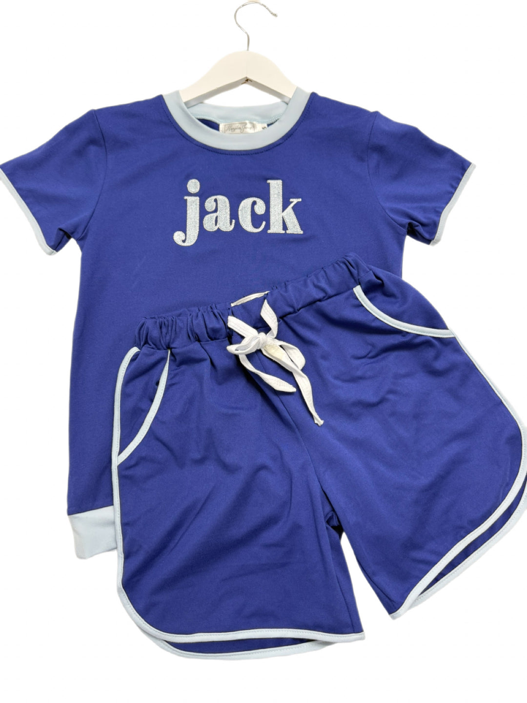 The Tiny Champion Short Set Navy/Light Blue
