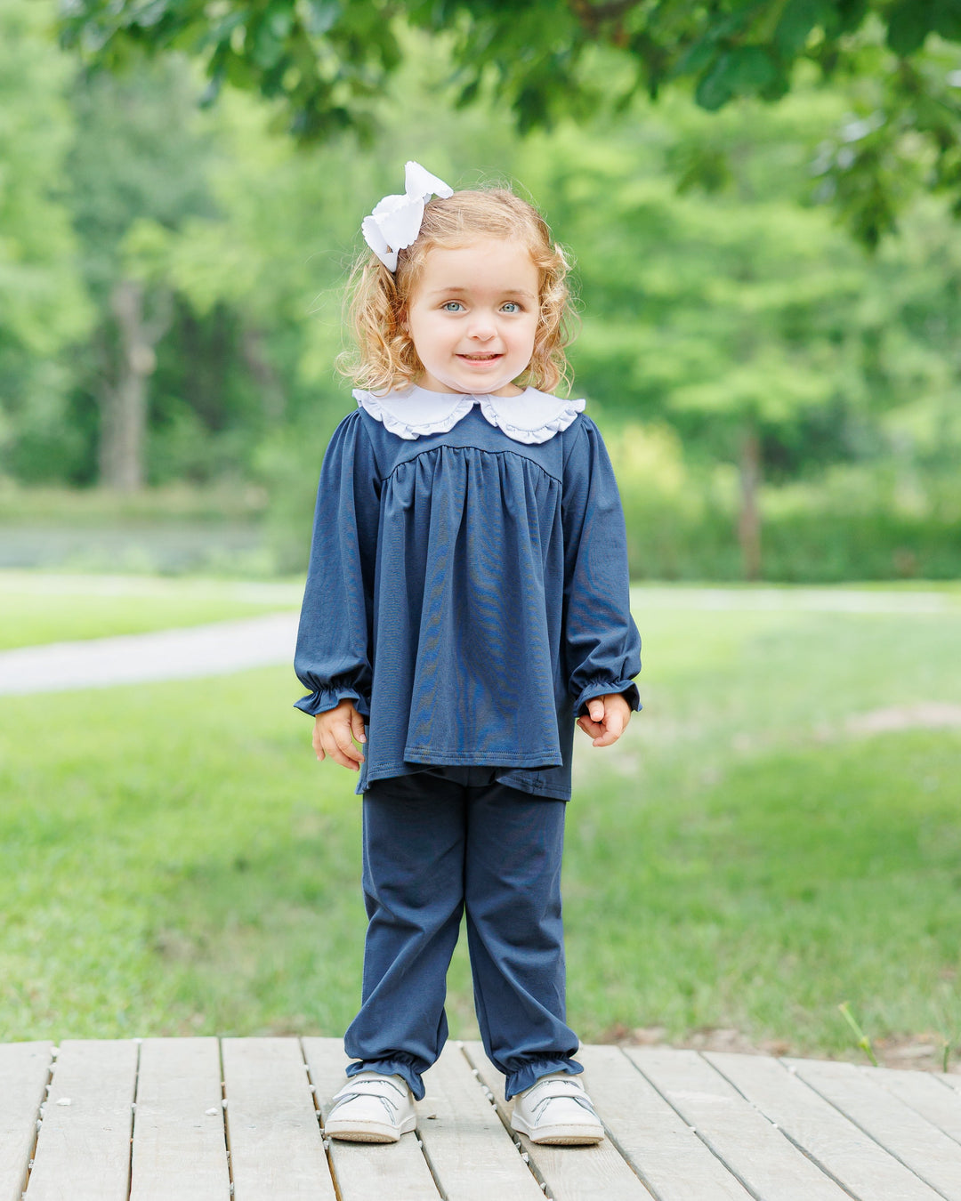 Catherine Bloomer Pants Set- Navy