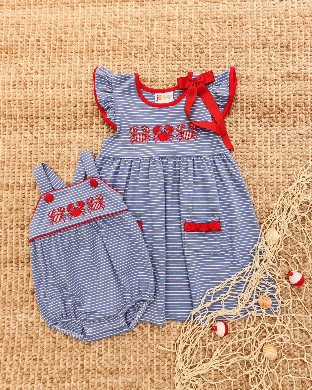 Coastal Crab Ruffle Pocket Dress - Hampton James Clothing - view 4