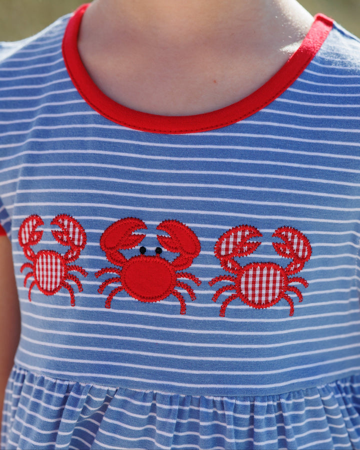Coastal Crab Ruffle Pocket Dress - Hampton James Clothing - view 5