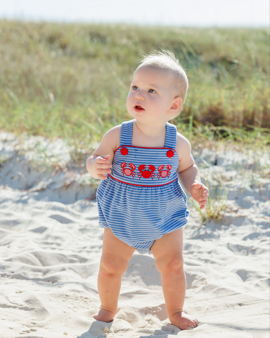 Coastal Crab Sunsuit - Hampton James Clothing - detail view