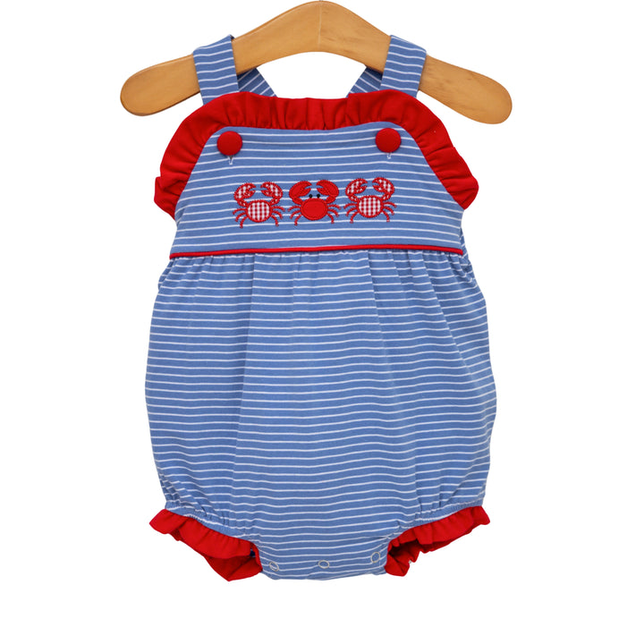 Coastal Crabs Ruffle Sunsuit - Hampton James Clothing