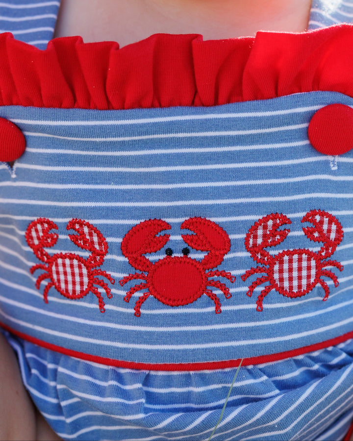 Coastal Crabs Ruffle Sunsuit - Hampton James Clothing - view 5