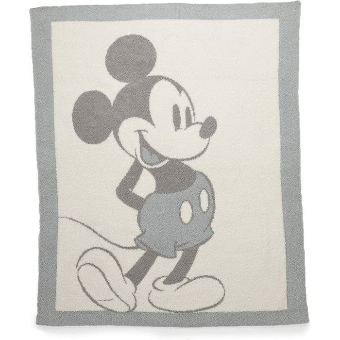 Barefoot Dreams CozyChic Vintage Disney Minnie Mouse Blanket Buddie for baby - blue and cream knit blanket - Hampton James Clothing