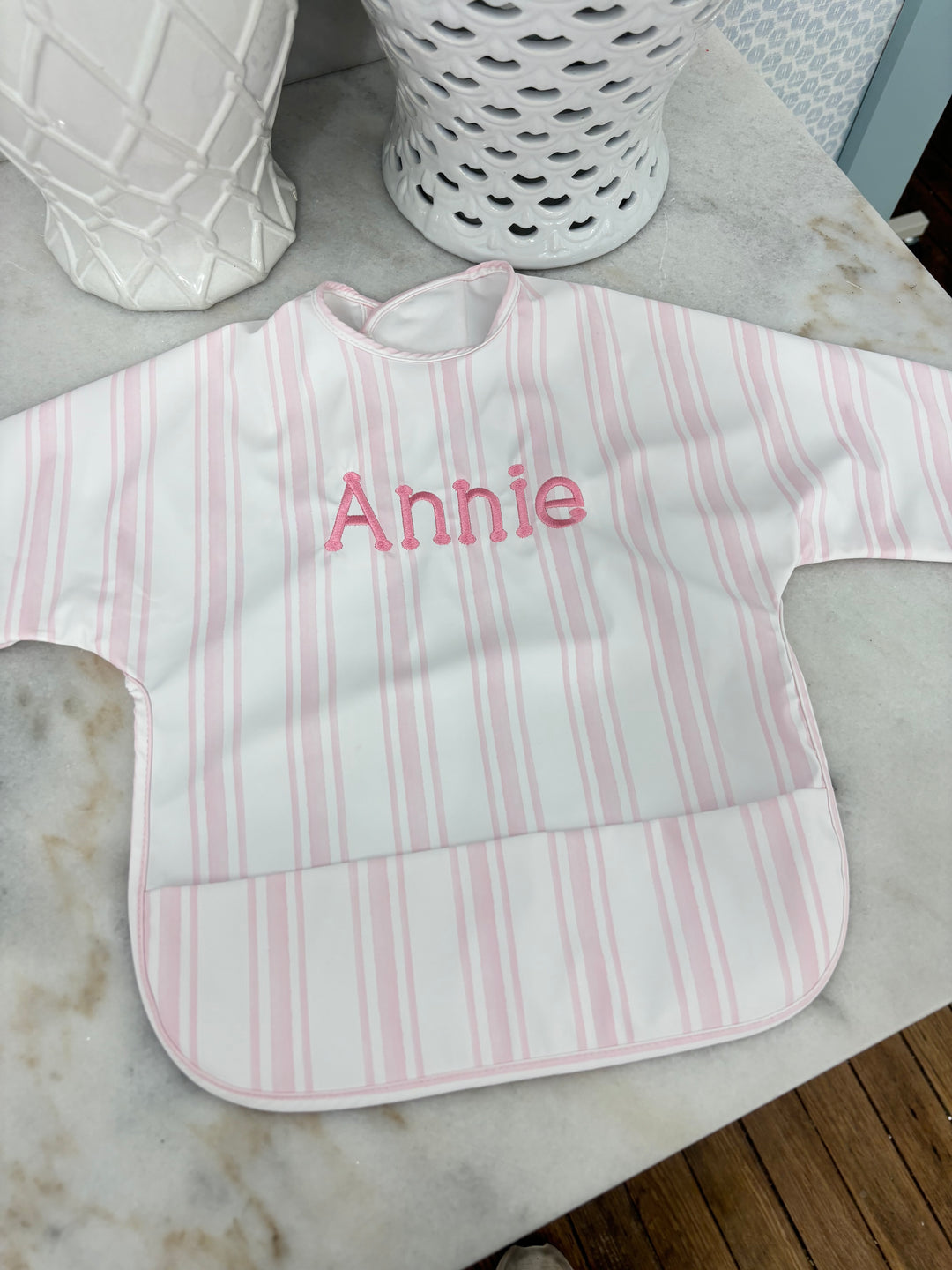 Signature Catch All Bib - Light Pink Stripe - PREORDER ESD 10/20