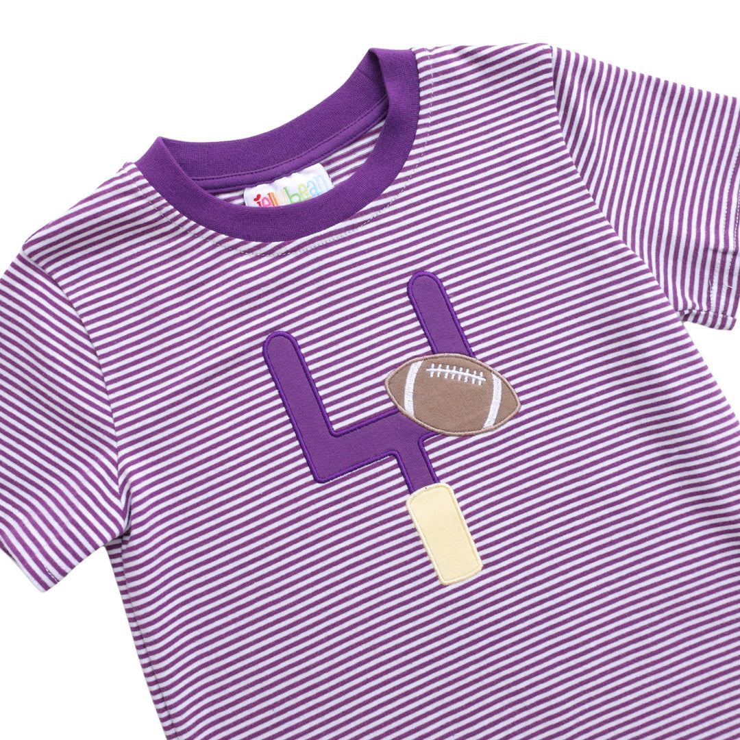 Down, Set, Hut Shirt- Purple Stripe