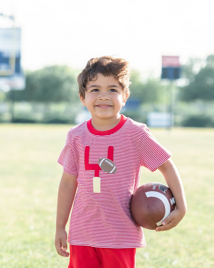 Down, Set, Hut Shirt- Red Stripe