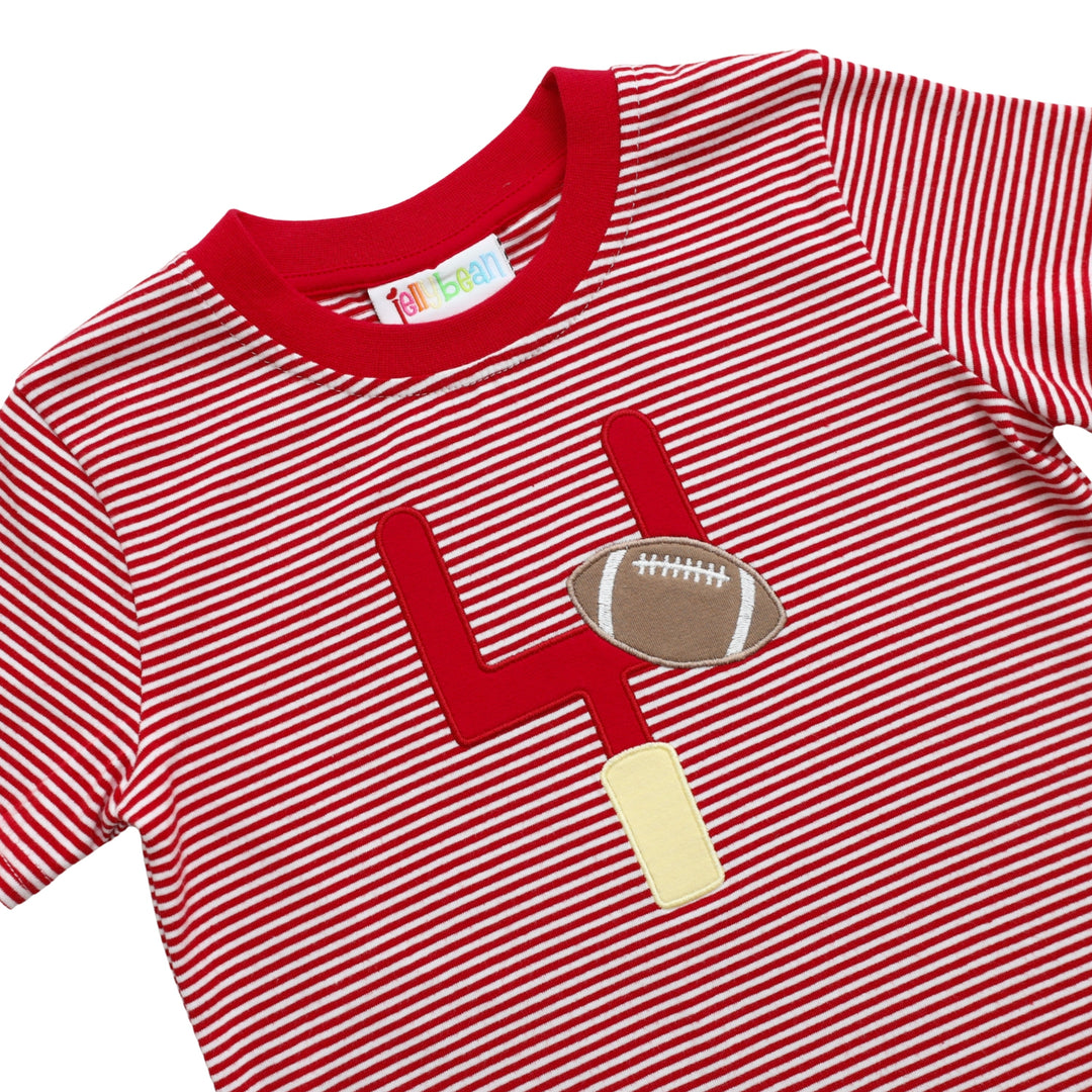 Down, Set, Hut Shirt- Red Stripe