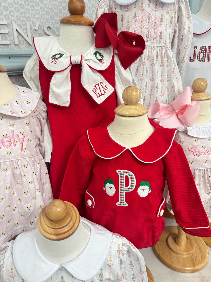Christmas Red Corduroy Dress (Two Pieces) - PREORDER - ESD Early November