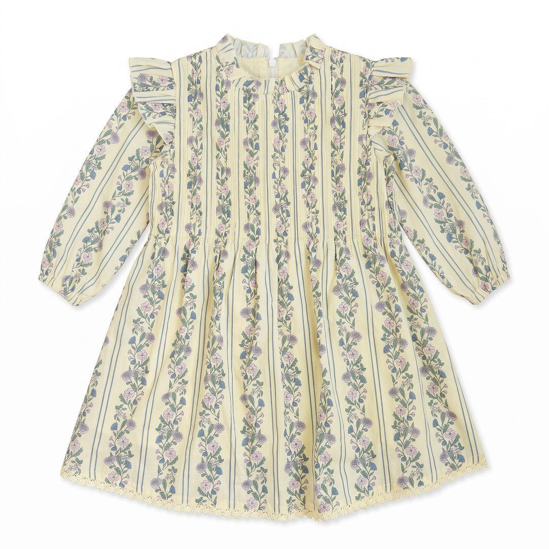 Hollis Baker - Elizabeth Dress - Yellow Floral Stripe