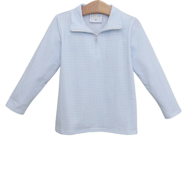 Evan Pullover- Light Blue Windowpane