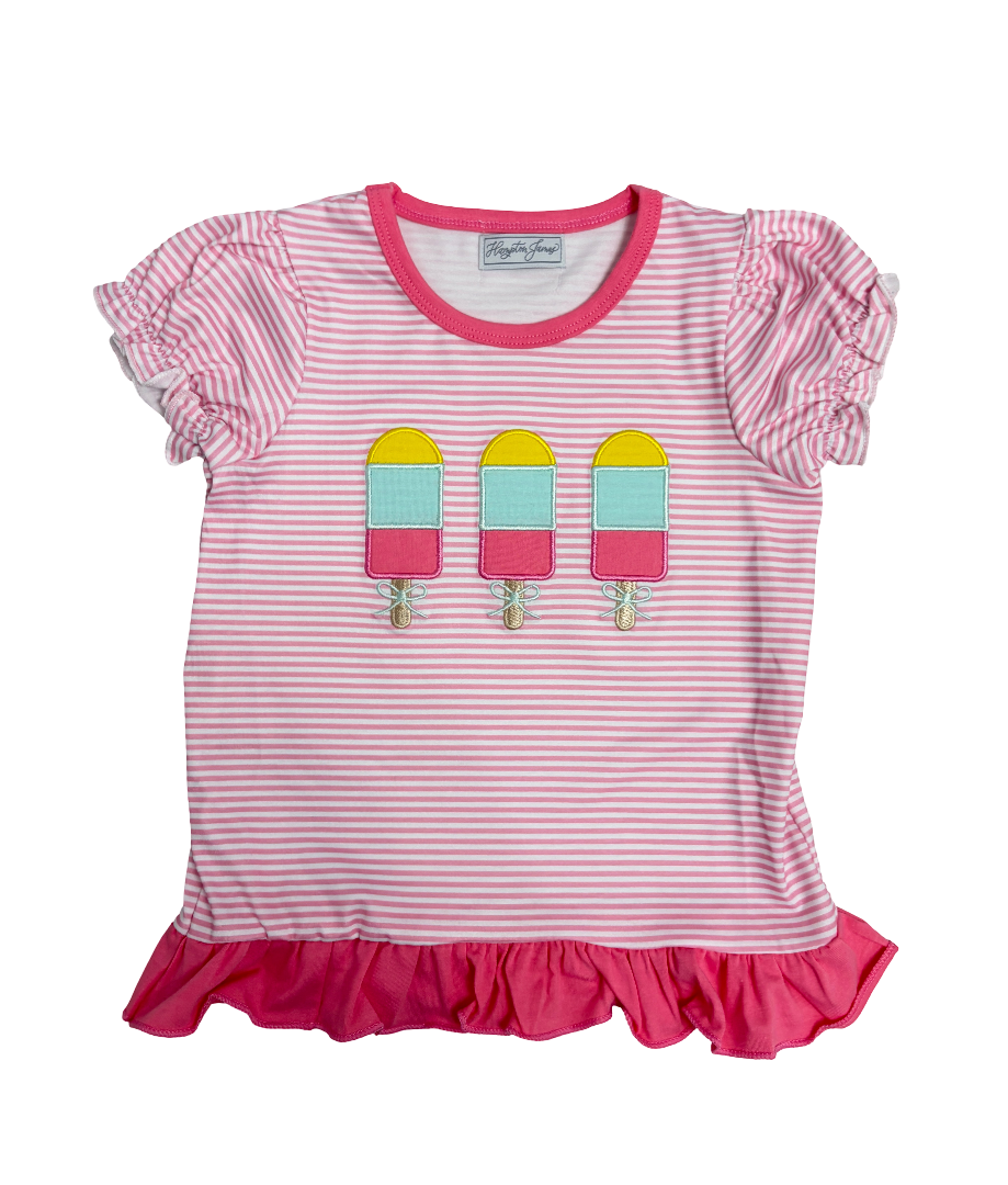 Girl Popsicle Applique Shirt