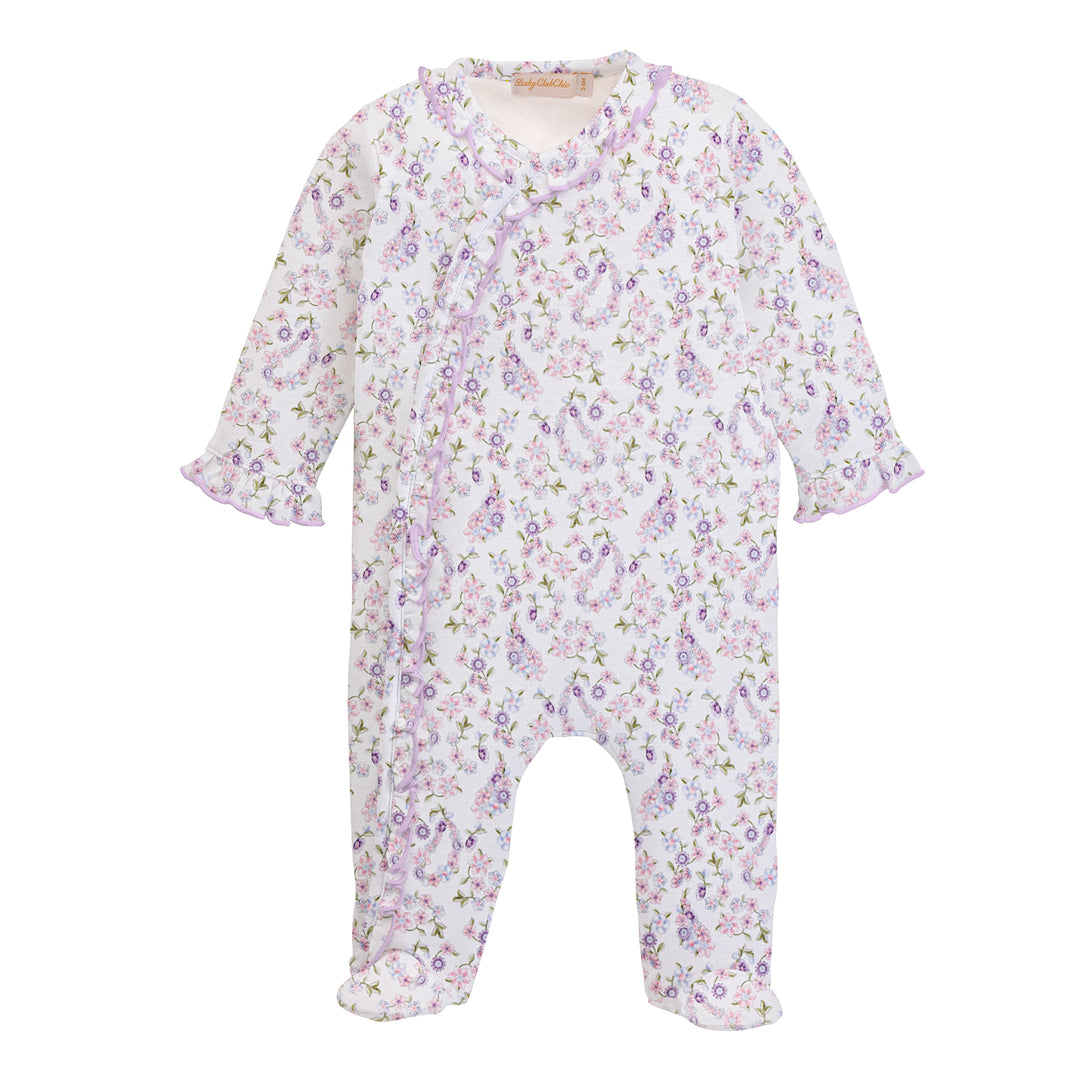 Baby Club Chic - Paisley Romance Printed Pima Footie w/ Ruffles
