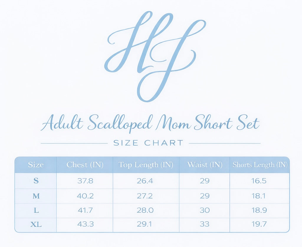 ADULT Hampton James Scalloped Cotton Short Set - Mint