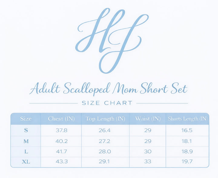 ADULT Hampton James Scalloped Cotton Short Set - Mint