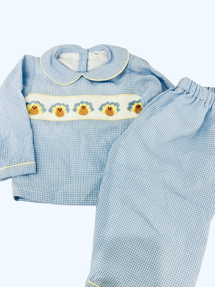 Turkey Smock Gingham Pant Set