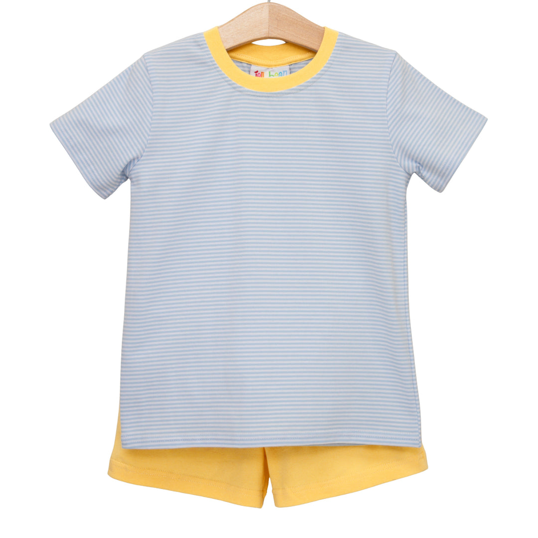 Graham Short Set- Light Blue Stripe and Yellow