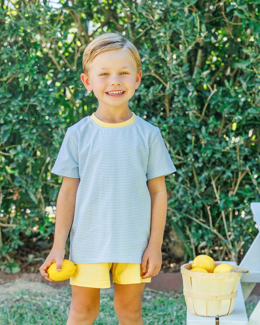 Graham Short Set- Light Blue Stripe and Yellow