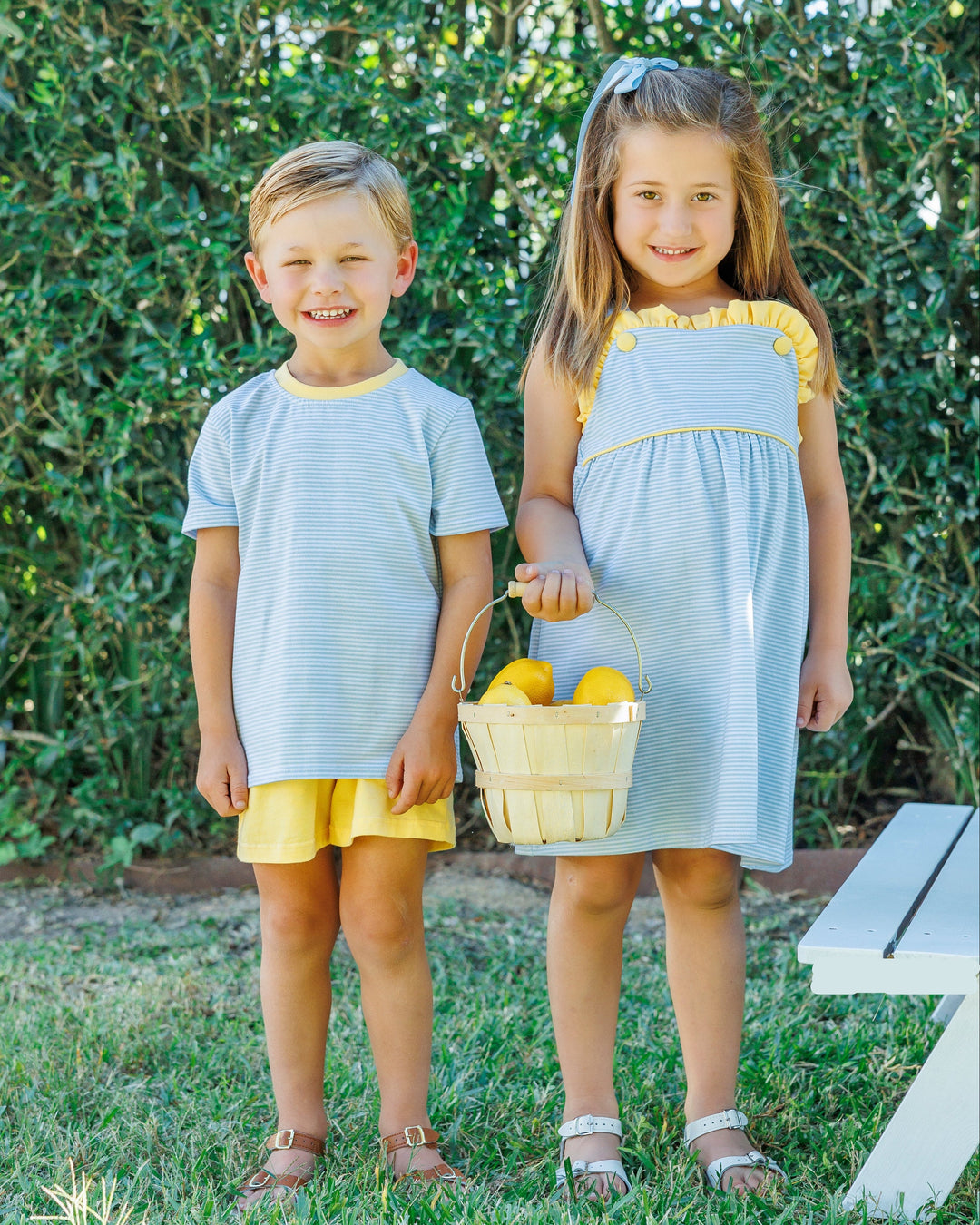 Graham Short Set- Light Blue Stripe and Yellow