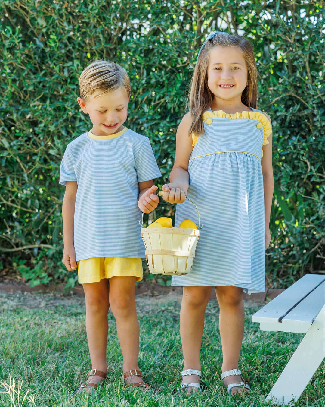 Graham Short Set- Light Blue Stripe and Yellow