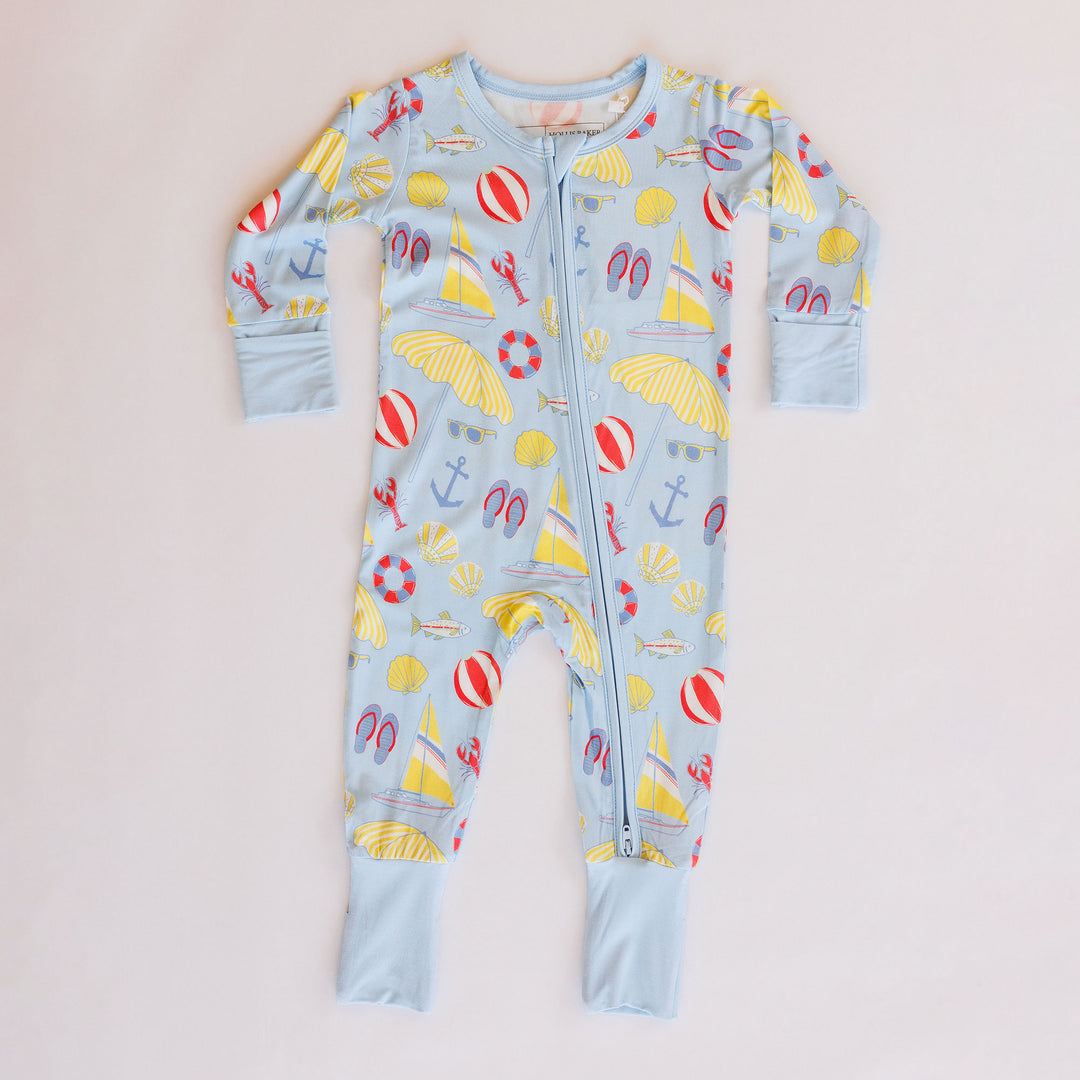 Hollis Baker - Zipper Romper - Beach Days - Blue