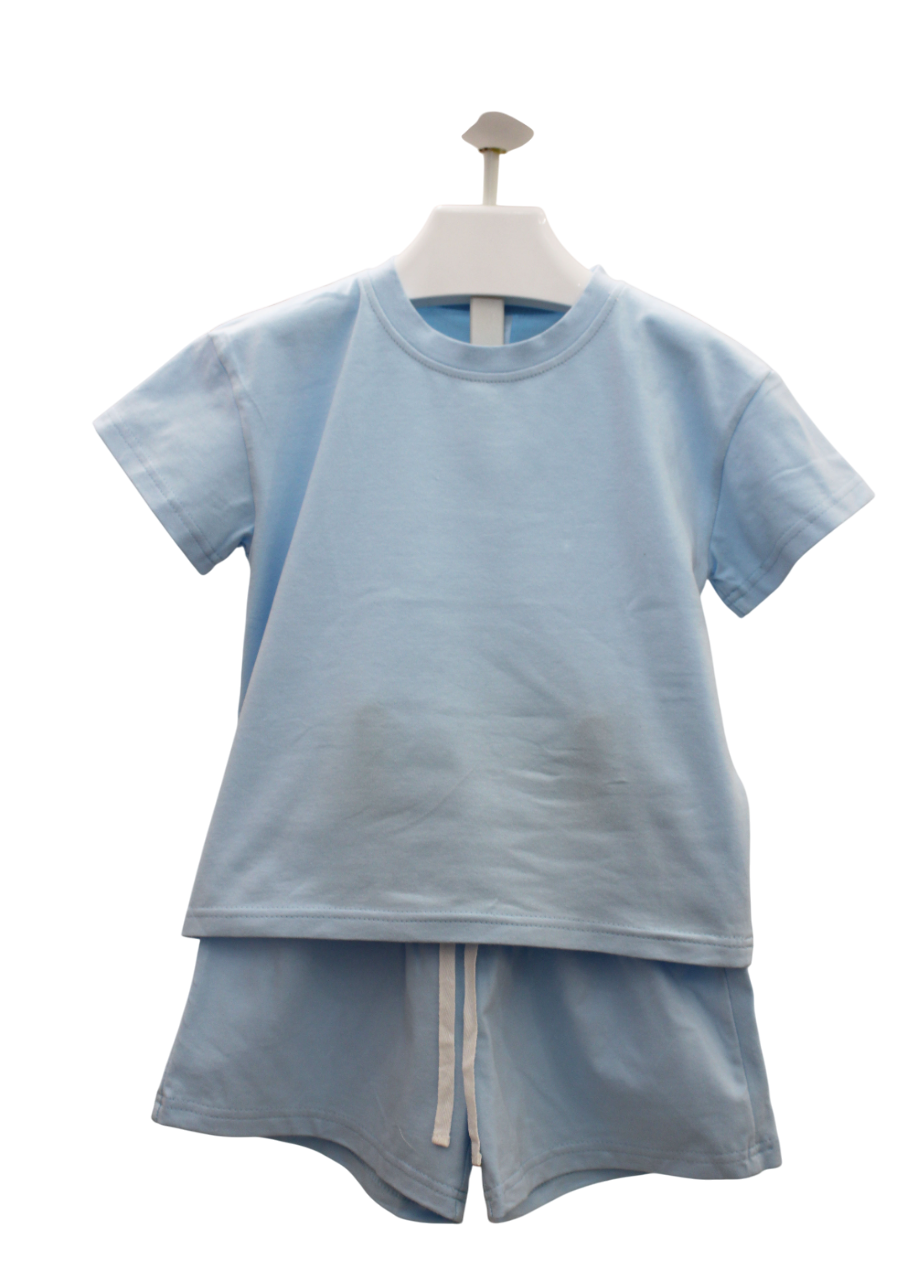 Hampton James Cotton Short Set - Light Blue