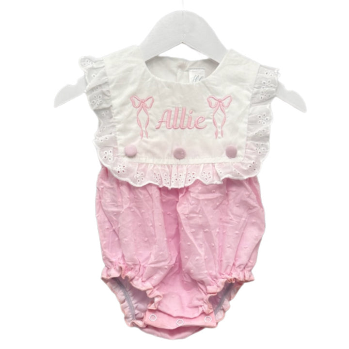 Hampton Pink Lace Swiss Dot Bubble