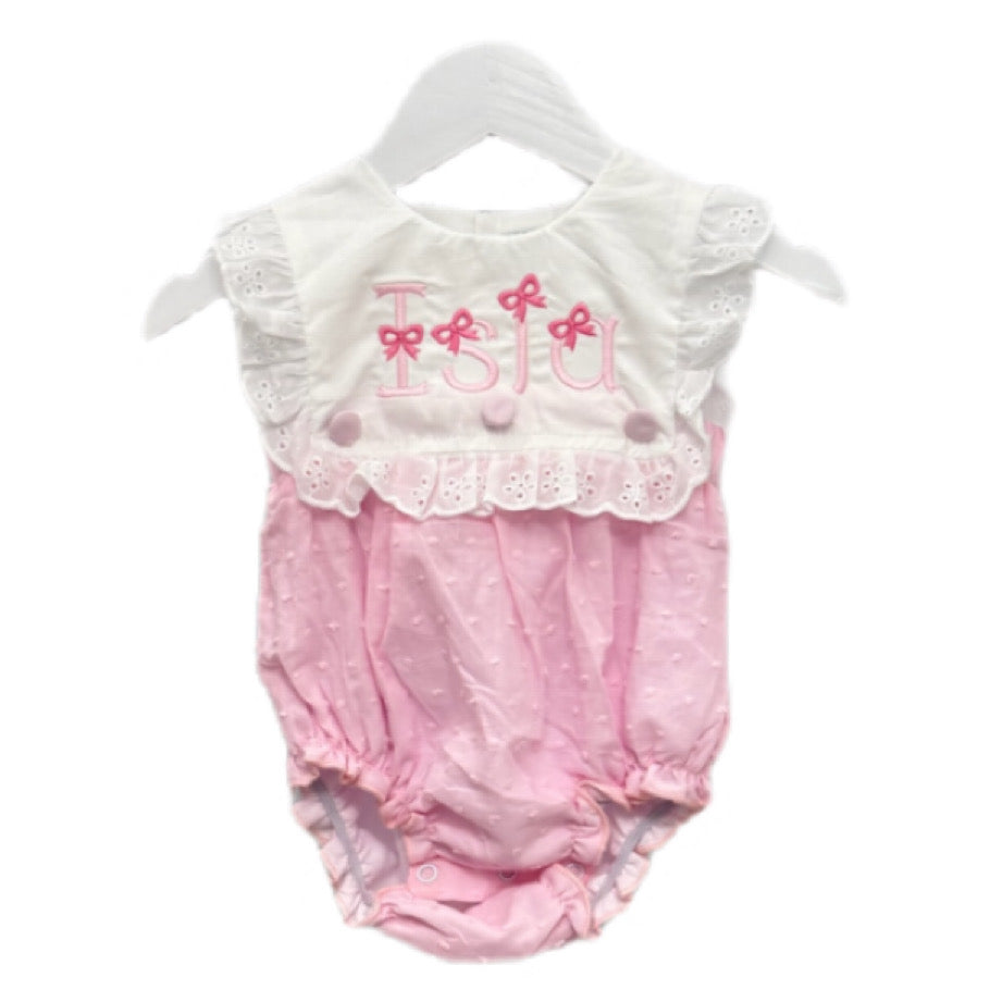 Hampton Pink Lace Swiss Dot Bubble
