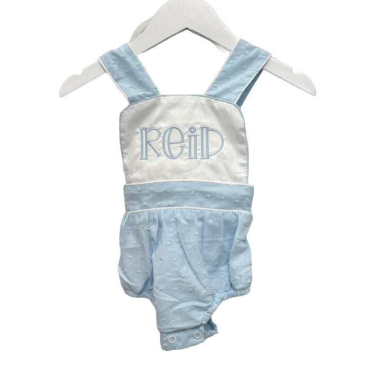 Hampton Swiss Dot Blue Sunsuit