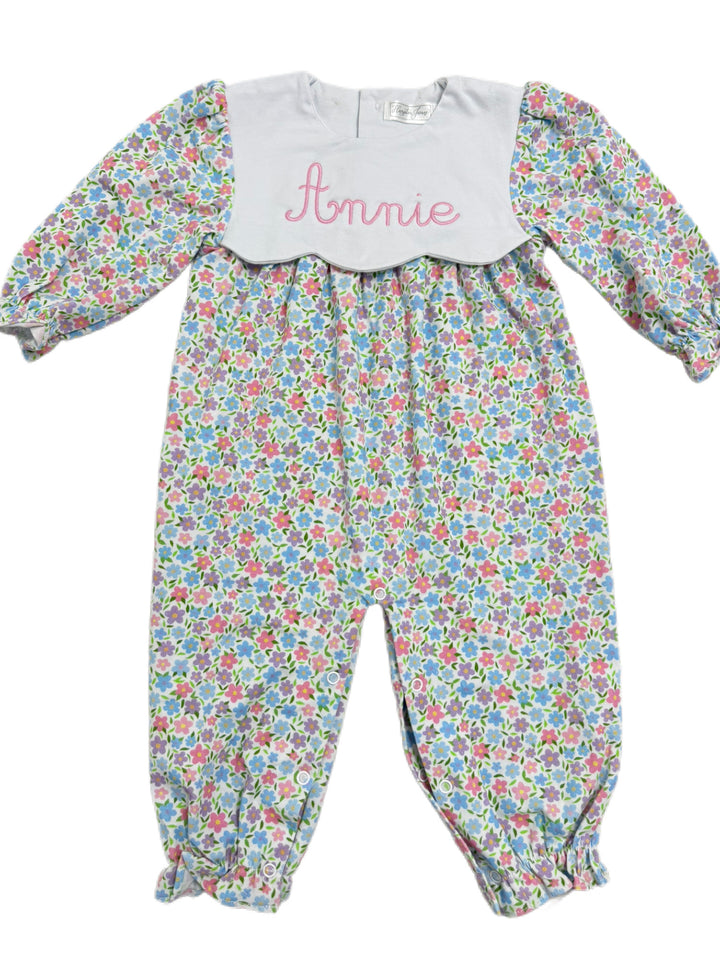 Scalloped Collar Romper - Winter Blooms